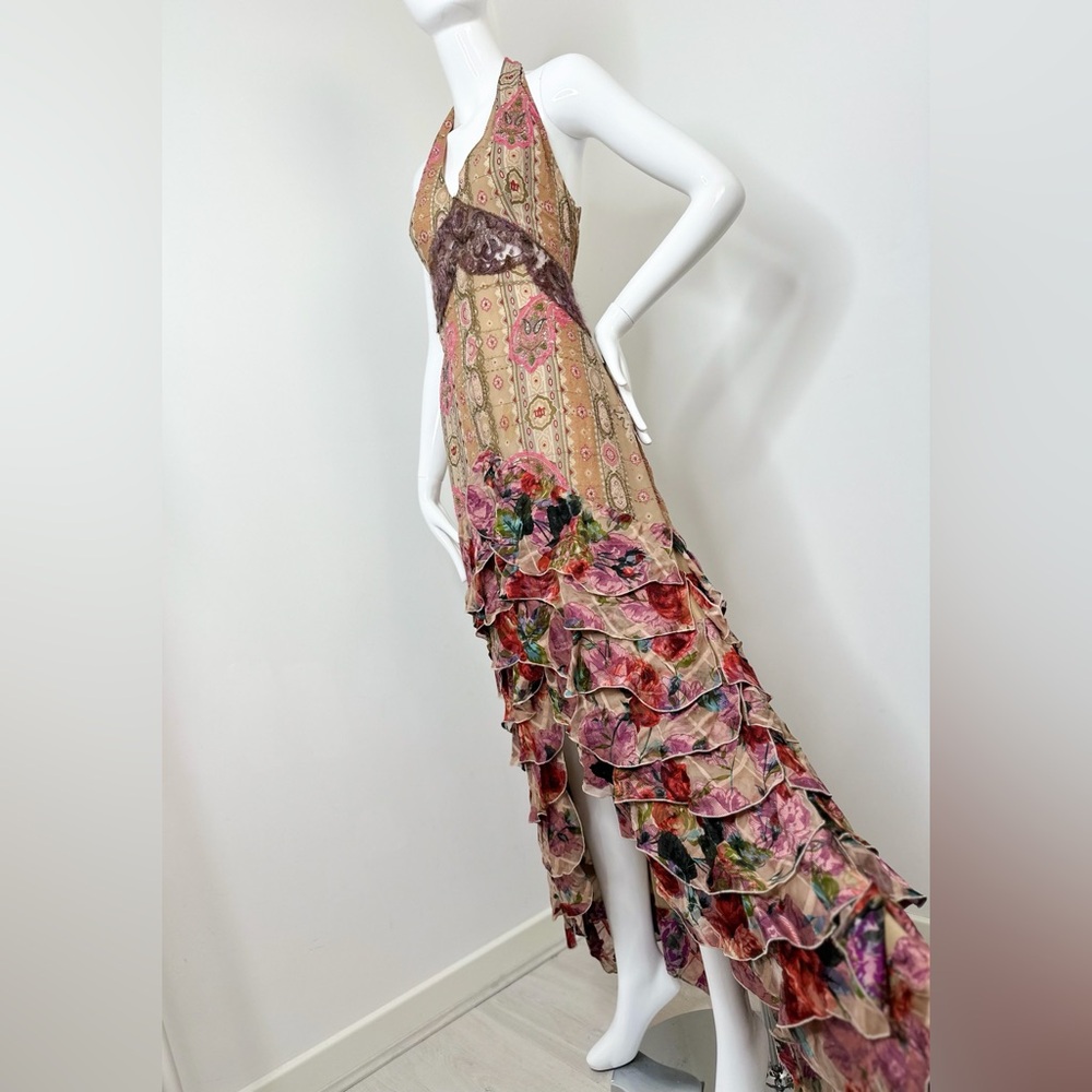 Emanuel Ungaro silk beaded ruffle maxi dress - Picture 5 of 10